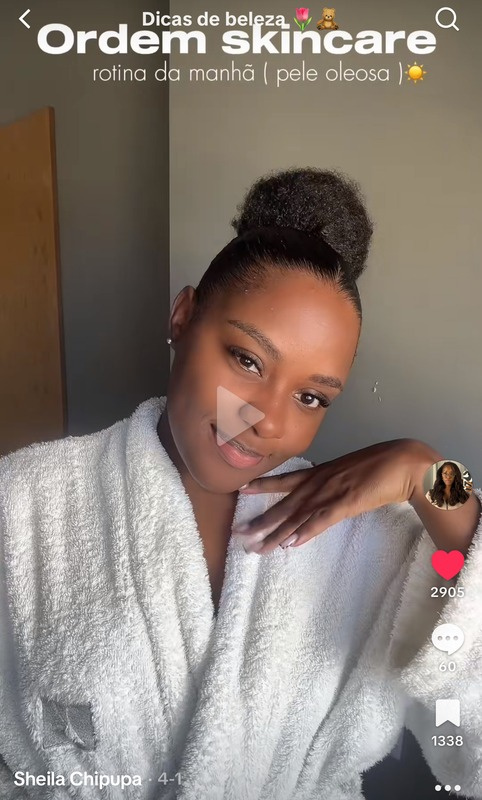 Sheila Chipupa presenting a skincare routine