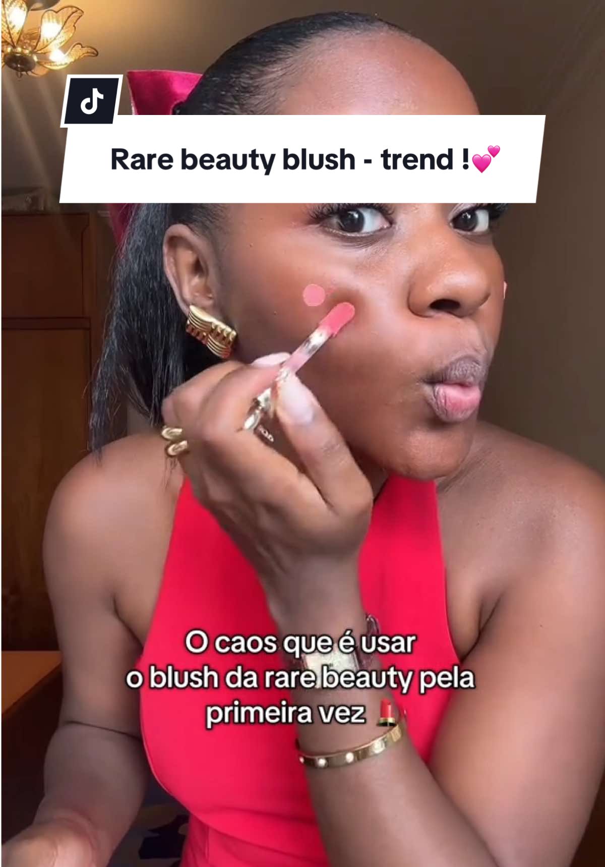 Cover frame from Sheila Chipupa’s highly pigmented makeup test video on TikTok